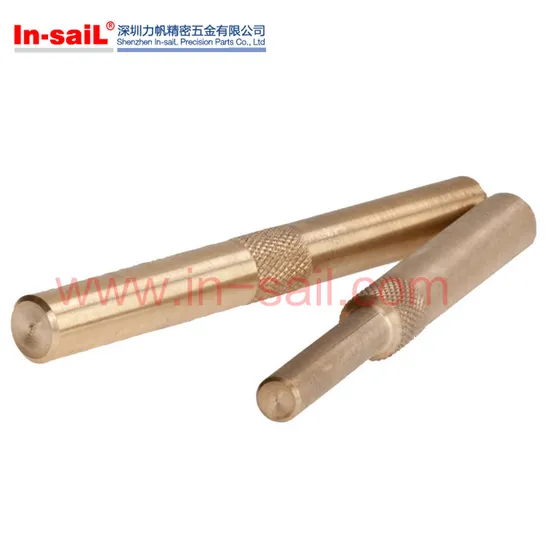 Round Straight Brass Knurled Pins 20mm