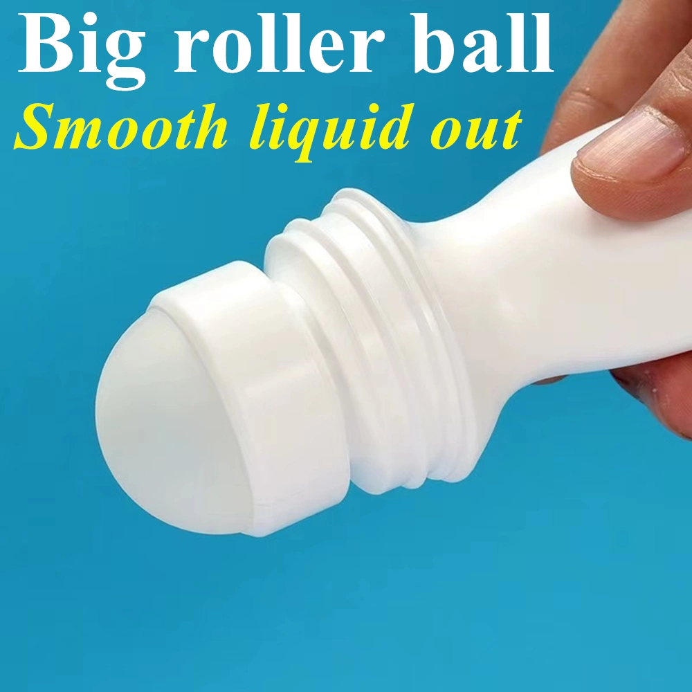 PE 30ml 50ml 60ml 100ml plastic roll on empty cylindrical round roller bottle deodorant container with plastic roll on ball