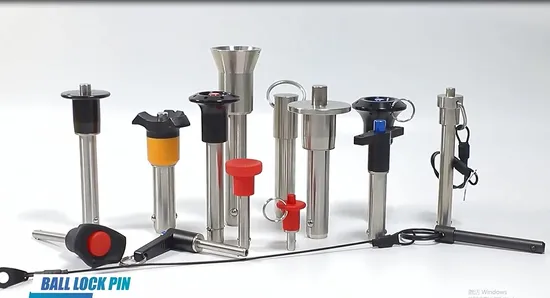 Quick Release Spring Loaded Push Ball Lock Pin with Cable Lanyard Fastener Product Category 